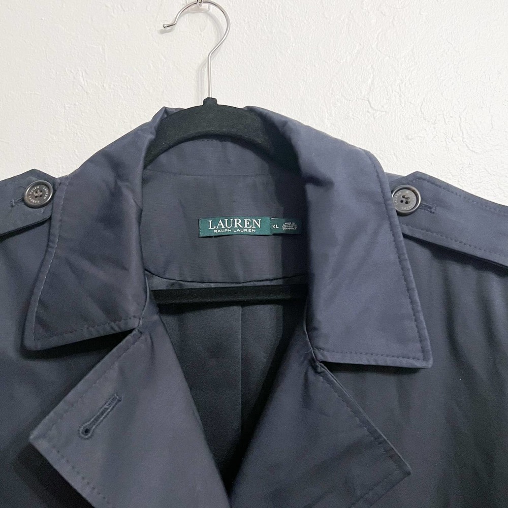 LAUREN Ralph Lauren Navy Jacket Pea Cotton Polyester Coat  XL - Picture 2 of 6